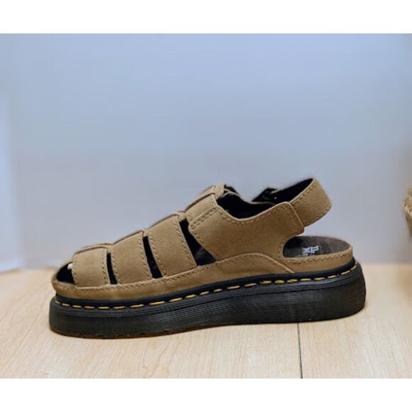 Dr. Martens Wrenlie Savannah Tan Bronx Suede Fisherman Sandals UK 7 NWOB - Picture 8 of 13